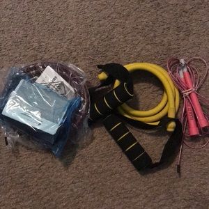 Resistance bands and jump rope
